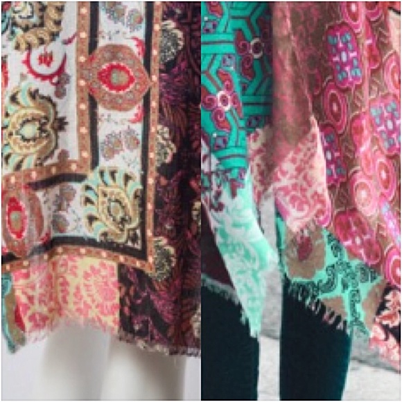 Boho Chic Kimono Cardi Wrap Swim Coverup One Size - Picture 7 of 7